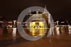 City scenic from Amsterdam at the Nieuwmarkt in the Netherlands