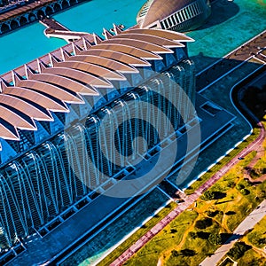 City of Science and Arts in Valencia from drone