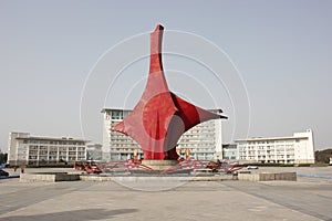 The City Sculpture Standing in the Square(Jiaxing,Zhejiang,China)