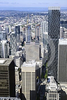 City of Seattle seen from the Columbia Center Observatory.