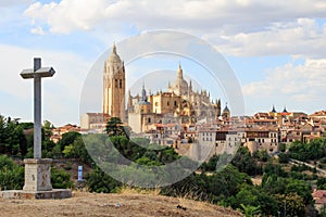 Segovia city and her gothic cathedral, Spain photo