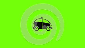 City self driving car icon animation