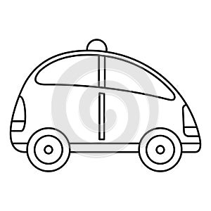 City self driving car icon, outline style
