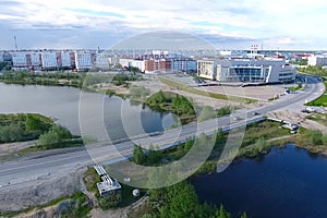 city in Siberia, New Urengoy. View of the city from above