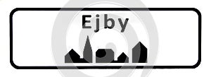 City sign of Ejby