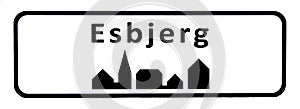 City sign of Esbjerg