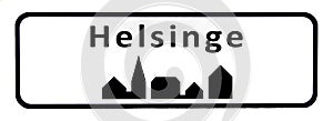 City sign of Helsinge