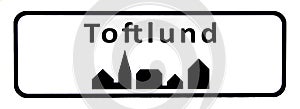 City sign of Toftlund