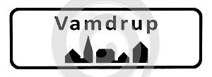 City sign of Vamdrup