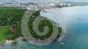 City of Sihanoukville in Cambodia seen from the sky