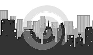 City silhouette background with many buildings mension