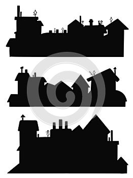 City silhouette. Background, town. symbol. icon. illustration set