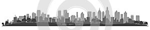 City silhouette, cityscapes, town panorama - vector