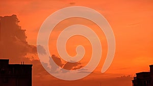 City silhouette under the setting sun