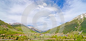 The City of Silverton nestled in the San Juan Mountains in Colorado