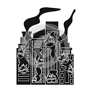 City, single icon in black style.City, vector symbol stock illustration web.