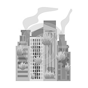 City, single icon in monochrome style.City, vector symbol stock illustration web.