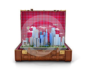 The city is situated in a leather chemodan