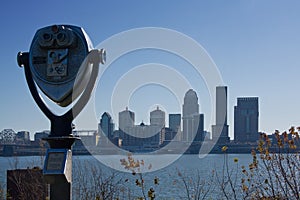 City Skyline with Binocular Viewer photo