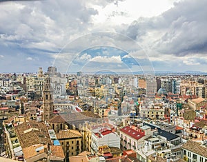 City skyline of the houses in valencia spain