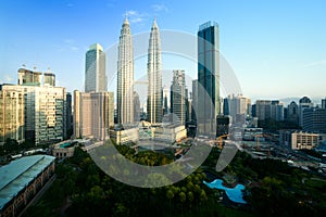 City skyline, Kuala Lumpur Malaysia at sunset