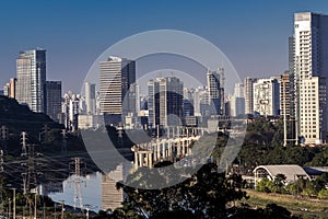 City skyline, with Marginal Avenue and Pinheiros River