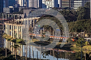 City skyline, with Marginal Avenue and Pinheiros River photo