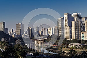 City skyline, with Marginal Avenue and Pinheiros River in the foreground photo