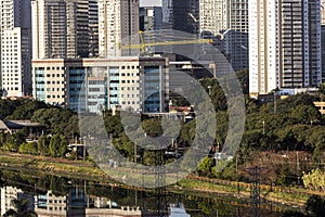 City skyline, with Marginal Avenue and Pinheiros River in the foreground, photo