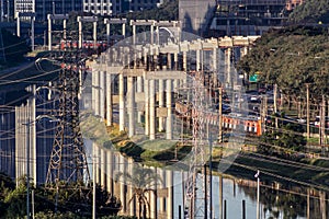 City skyline, with Marginal Avenue and Pinheiros River in the foreground photo