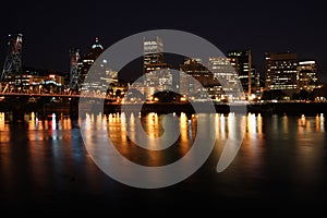 City skyline at night