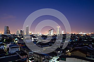 City skyline at night