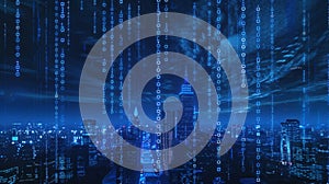 The City with Binary Code.AI generated image