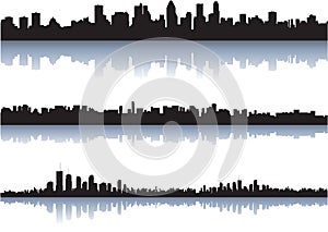 City skyline reflect on water photo