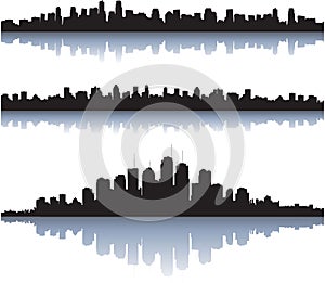 City skyline reflect on water