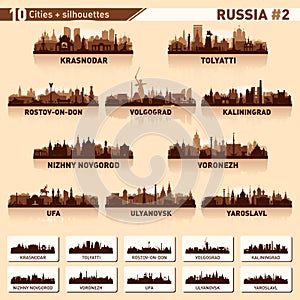 City skyline set. 10 vector silhouettes of Russia #2