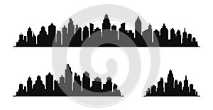 City skyline silhouette. City landscape template. Urban landscape. Vector illustration.