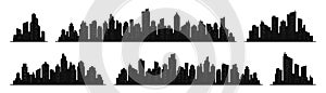 City skyline silhouette. City landscape template. Urban landscape. Vector illustration