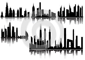 City Skyline and Silhouettes