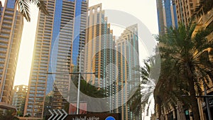 City skyline with skyscrapers Dubai UAE.