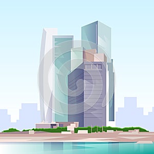 City Skyscraper View Cityscape Skyline Vector