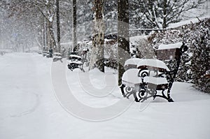 City in snow