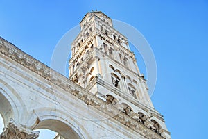 City of Split, Croatia, cathedral tower in Roman emperor Diocletian palace
