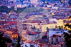 City of Split evening aerial view