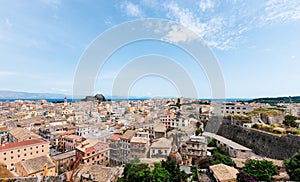 The city with St. Spyridon church, Kerkyra, Corfu island, Greece.