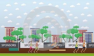 City stadium concept vector illustration in flat style.