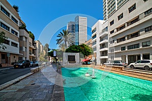 City street and buildings in Tel Aviv, Israel.