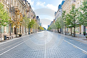 City street with empty road