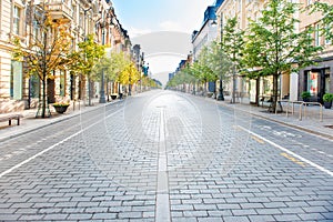 City street with empty road