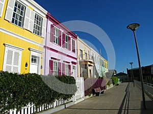 City street town-houses Urban Valparaiso Chile  photo